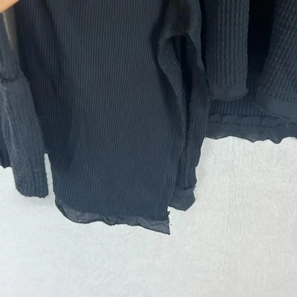 Free People Tunic Top Shirt Womens Size XS V-Neck Loose Fit Black